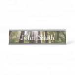 Up to Redwoods in the Morning Desk Name Plate