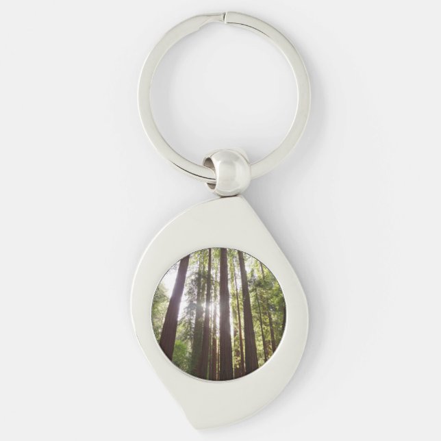 Up to Redwoods in the Morning Keychain (Front)