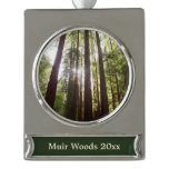 Up to Redwoods in the Morning Silver Plated Banner Ornament