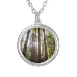 Up to Redwoods in the Morning Silver Plated Necklace