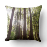 Up to Redwoods in the Morning Throw Pillow