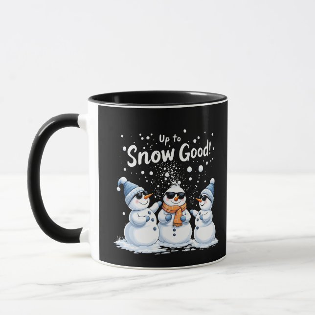 Up to Snow Good Funny Snowman Christmas  Mug (Left)