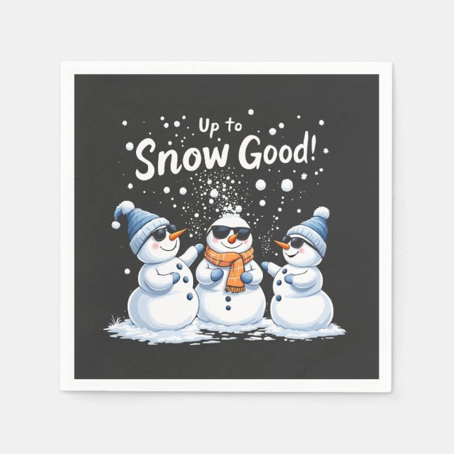 Up to Snow Good Funny Snowman Christmas  Napkins (Front)