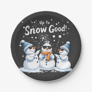 Up to Snow Good Funny Snowman Christmas  Paper Plates