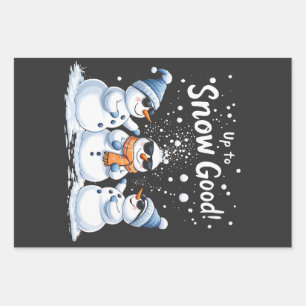 Up to Snow Good Funny Snowman Christmas Wrapping Paper Sheets