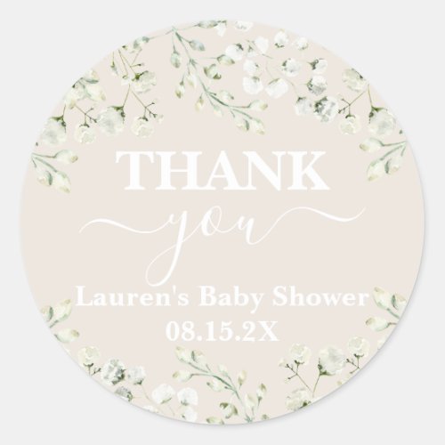 Up to the Clouds Baby Shower Classic Round Sticker