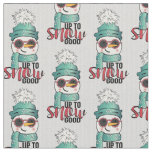 Up Too Snow Good - Snowman in Hat and Scarf Fabric