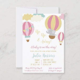 Up, Up, and Away! A baby is on the way! Invitatio Invitation