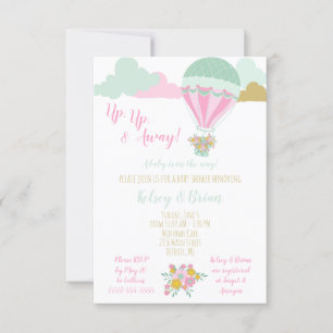 Up, Up, and Away! A baby is on the way! Invitation