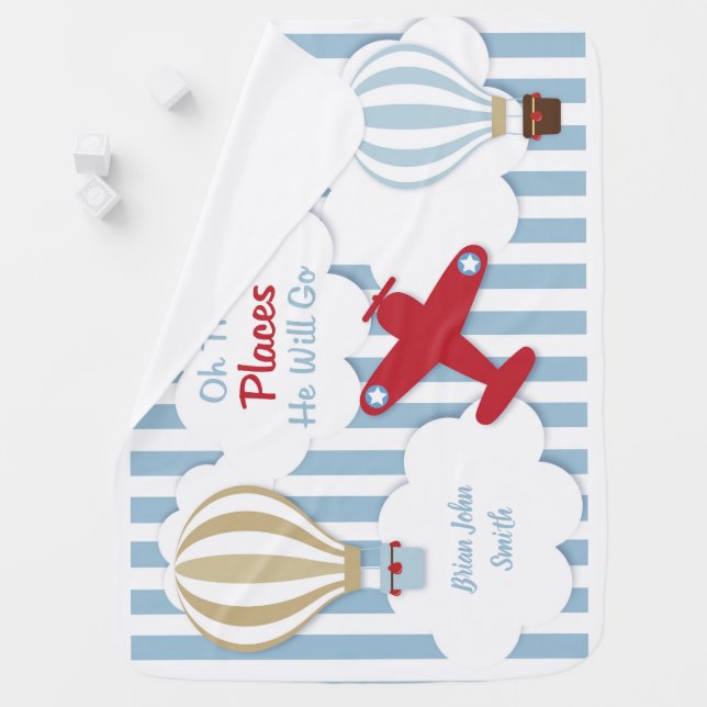 Up Up And Away! Airplane Baby Blanket (In Situ)