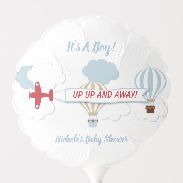 Up Up And Away! Airplane It's A Boy! Balloon Decor (Front)