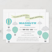 Up Up And Away Baby Shower Invitation (Front/Back)