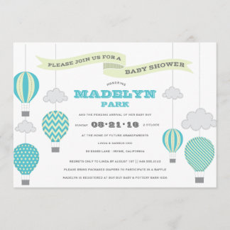 Up Up And Away Baby Shower Invitation