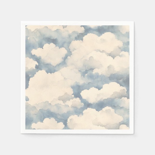 Up, Up and Away Balloon Birthday Napkins (Front)