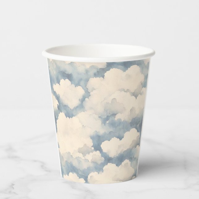 Up, Up and Away Balloon Birthday Paper Cups (Front)