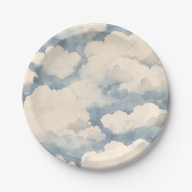 Up, Up and Away Balloon Birthday Paper Plates (Front)