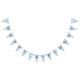 Up Up and Away Birthday Bunting Flags
