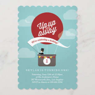 Up Up and Away Birthday Invitation
