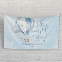 Up Up and Away! Blue Hot Air Balloon Baby Shower