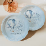 Up Up and Away! Blue Hot Air Balloon Baby Shower Paper Plates<br><div class="desc">This is an Up Up and Away! Blue Hot Air Balloon Baby Shower Paper Plates!</div>