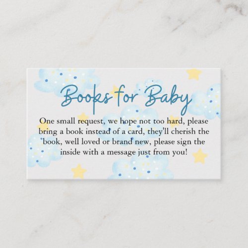 Up Up and Away Clouds and Stars Books for Baby Enclosure Card