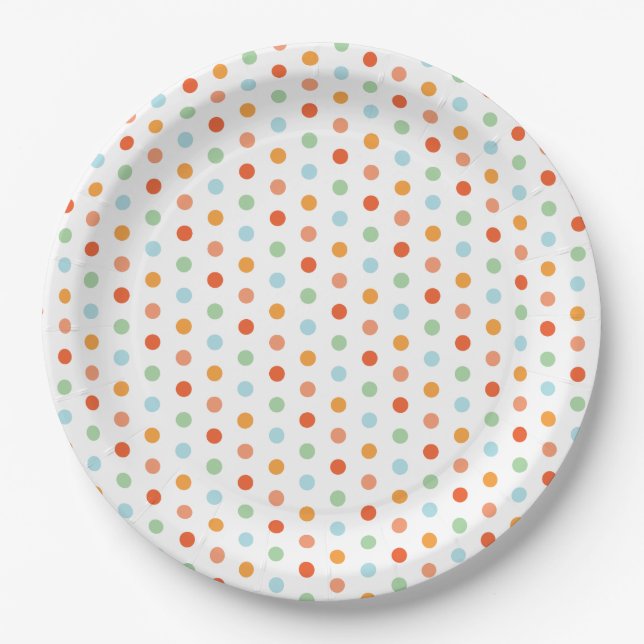 Up Up and Away Coordinating Dot Pattern Paper Plates (Front)