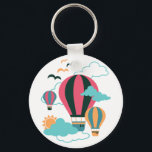 Up, Up, and Away! Cute Air Balloons Pattern Keychain<br><div class="desc">Let your spirits soar with our 'Up,  Up,  and Away' pattern. This delightful art pattern create a cheerful and playful design. Perfect for adding a touch of whimsy and adventure to your projects. #ChildrenDecor #WhimsicalBalloons #PlayfulDesign #Kid-FriendlyPattern #UpbeatSkyDesign #JoyfulDesign #CuteCartoonDesign</div>