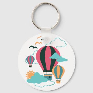 Up, Up, and Away! Cute Air Balloons Pattern Keychain