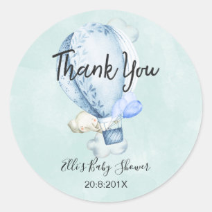 Up Up And Away Elephant Baby Shower Sticker