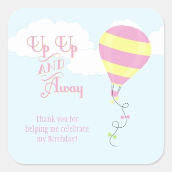 Up Up And Away Hot Air Balloon Favor Sticker Tag by Jamene at Zazzle