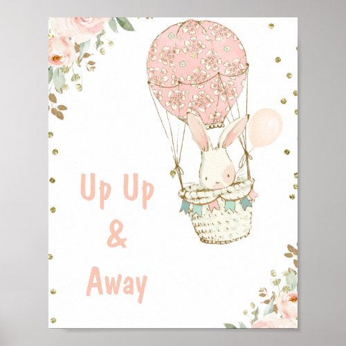 Up Up and Away Hot Air Balloon Party Sign