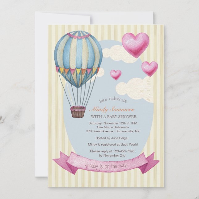 Up, Up and Away Invitation (Front)