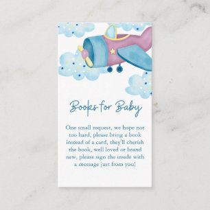 Up Up and Away Purple Airplane Books for Baby Enclosure Card