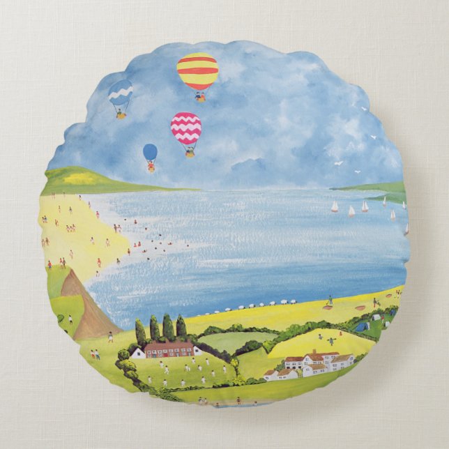 Up up and away round pillow (Front)