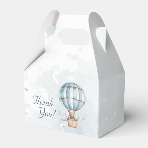 Up Up and Away Teddy Bear Balloon Baby Shower  Favor Boxes