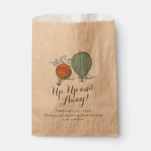 Up Up and Away Vintage Balloon Baby Shower Favor Bag