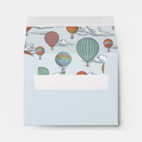 Up Up and Away Vintage Hot Air Balloon Thank You Envelope
