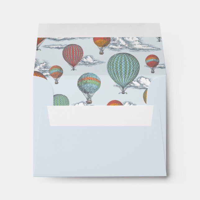 Up Up and Away Vintage Hot Air Balloon Thank You Envelope (Back (Bottom))