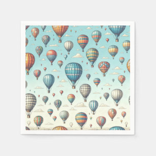 Up, Up, and Away! Whimsical Hot Air Balloons Napkins
