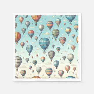 Up, Up, and Away! Whimsical Hot Air Balloons Napkins