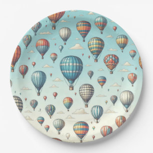 Up, Up, and Away! Whimsical Hot Air Balloons Paper Plates