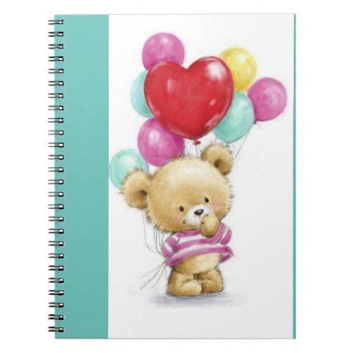  Up Up and Away with Dreams Bear  Balloon Spira Notebook