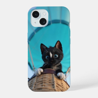 Up, Up, and Away with Felini the Cat iPhone 15 Case