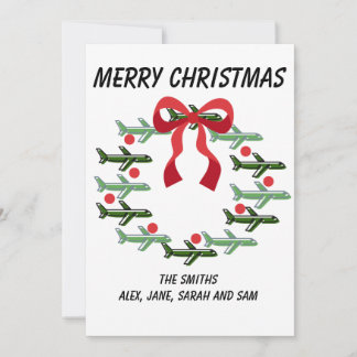 Up Up and Away Wreath Christmas Card