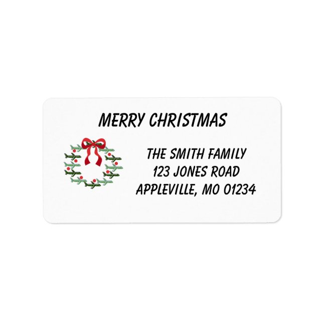 Up Up and Away Wreath Holiday Labels   (Front)