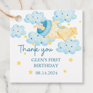 Up Up and Away Yellow Airplane Thank you Favor Tags