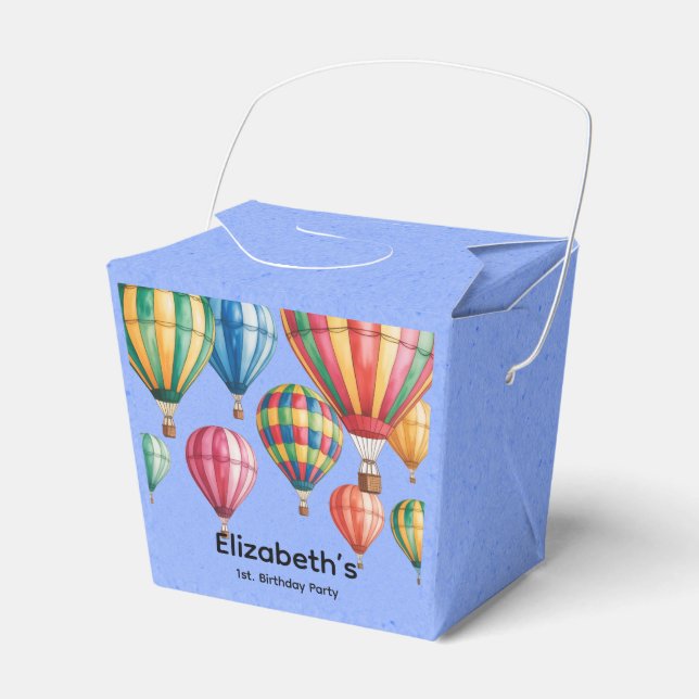 Up Up & Away 1st. Birthday Party Favor Boxes (Front Side)
