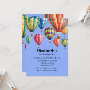Up Up & Away 1st. Birthday Party Invitation