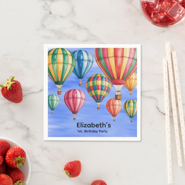 Up Up & Away 1st. Birthday Party  Napkins (Insitu)