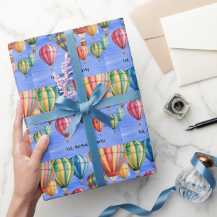 Up Up & Away 1st. Birthday Party Wrapping Paper